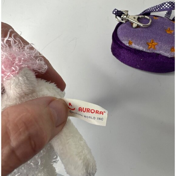 Aurora Plush Poodle Keychain With Purple Starry Bag & Clip - Picture 5 of 6